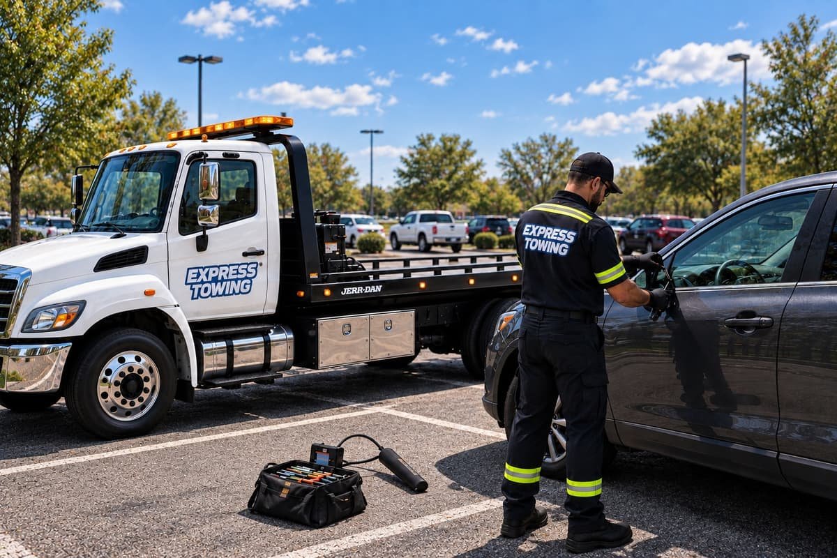 Express Towing helping a locked-out driver in Philadelphia
