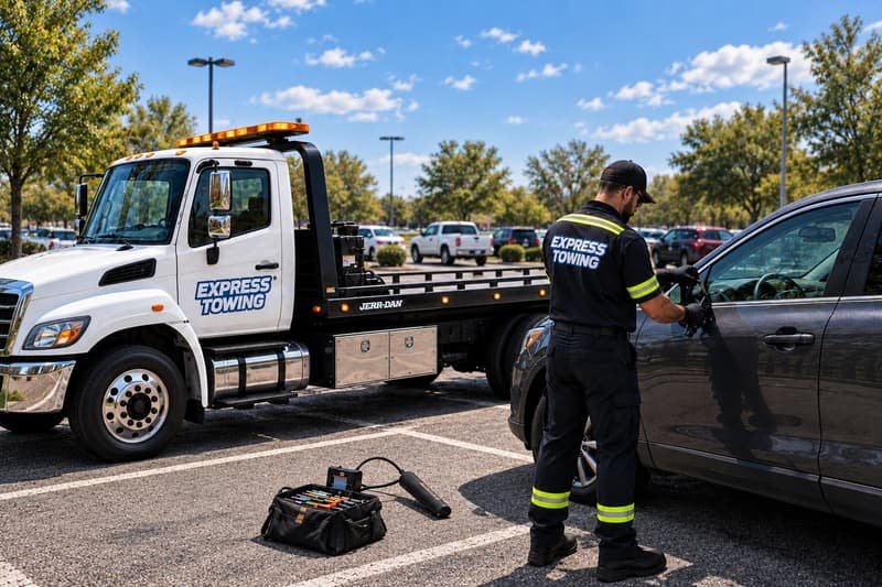 Express Towing helping a locked-out driver in Philadelphia